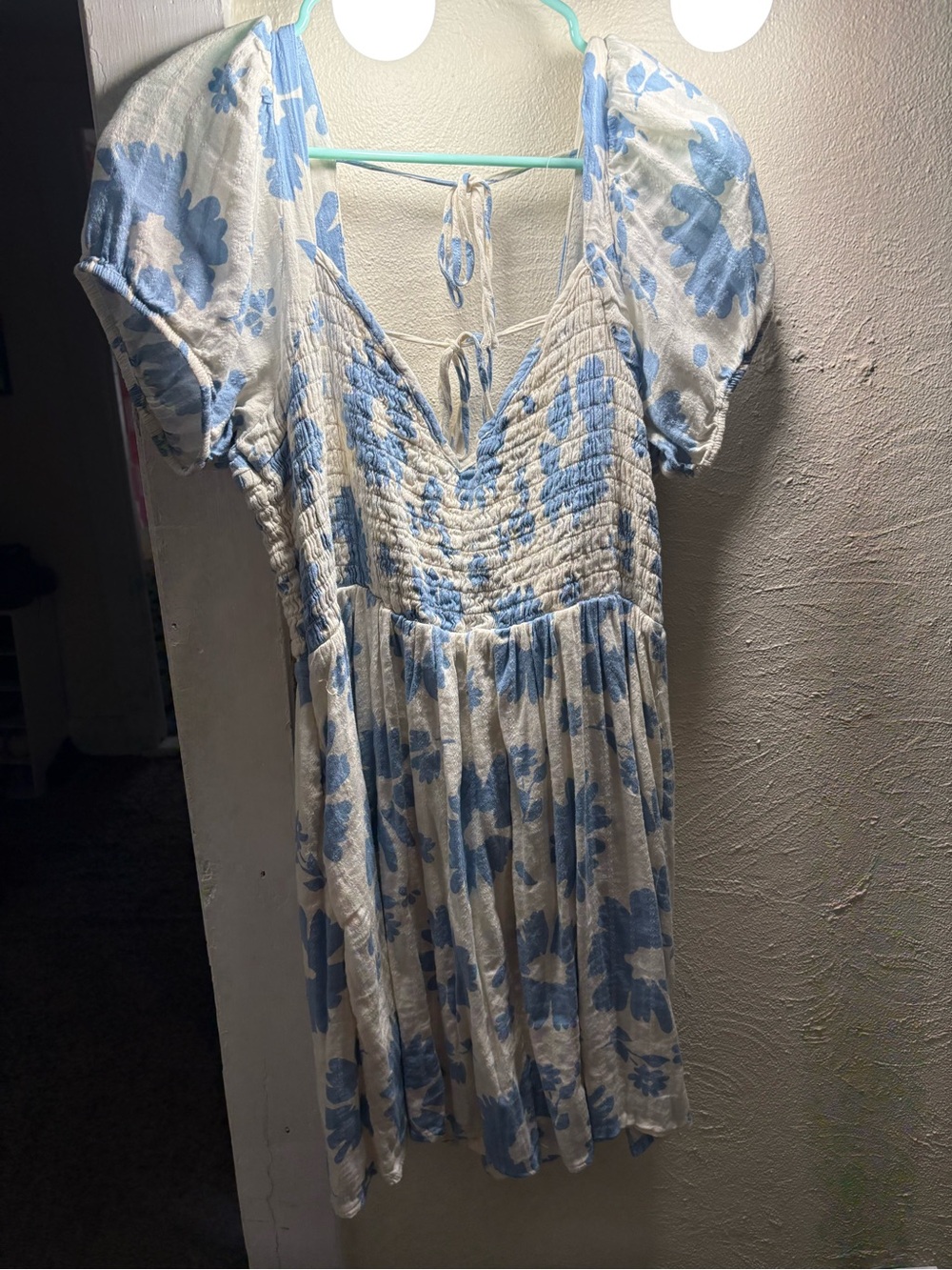 American eagle floral smocked mini dress